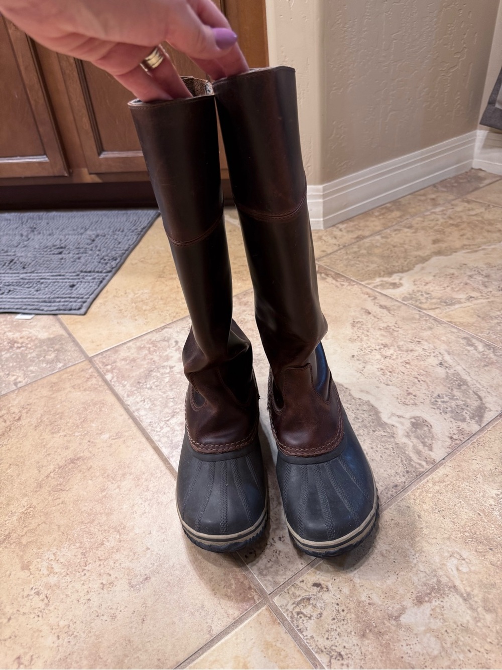 Women's Brown and Black Waterproof Duck Boots. Sorel.